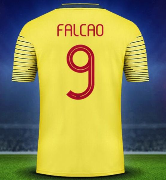 

2020 men 10 customized thai quality soccer jersey 9 falcao 11 cuadrado 7 bocca 8 aguilar 6 c.sanchez 19 zapata 13 guarin clothing, Black;yellow