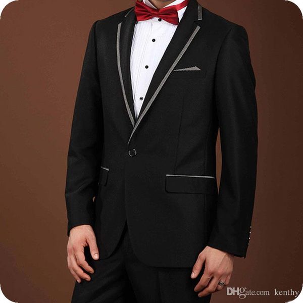 

classic black groom tuxedo men suits for wedding man outfit blazer 2piece(coat+pants)costume homme mariage slim fit terno masculino, Black;gray