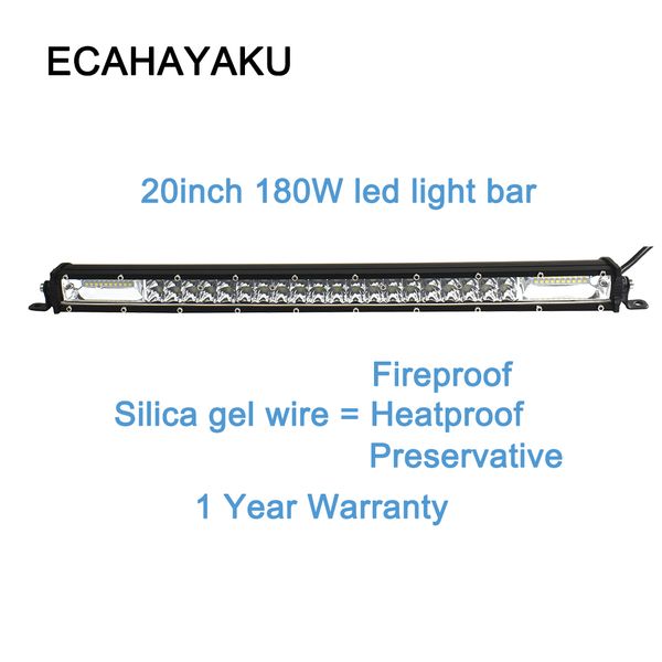 

ecahayaku 2-row 21inch led light bar offroad combo beam 180w slim led work light bar for truck car suv 4x4 4wd 12v jeep