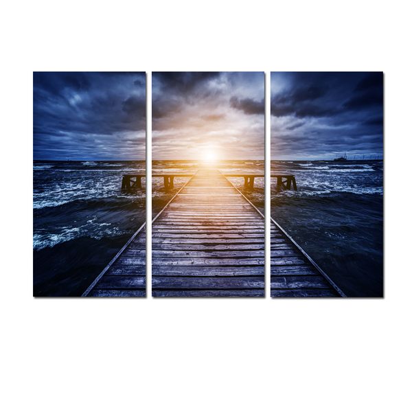 

3 panels canvas wall art prints painting beach seascape palm tree landscape abstract poster picture office living room home decor hyp-a3016