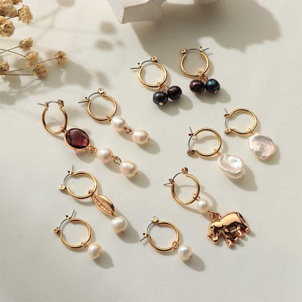 

new small hoop earrings jewelry earrings gift freshwater pearl hoop gold for women drop shipping female jewelry brincos, Golden;silver