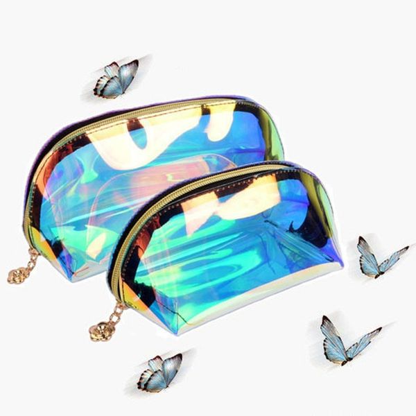 

2020 new ladies transparent cosmetic bag clutch bag fashion cosmetics wash cosmetic casual simple women's