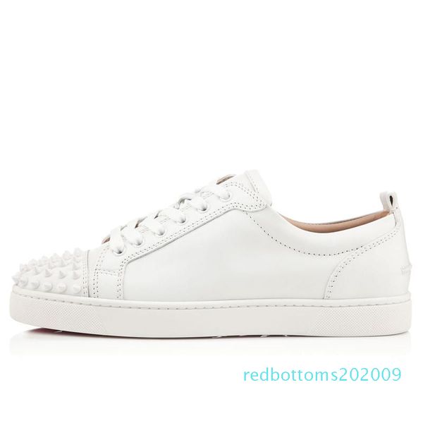 

new low cut casual flats red bottom shoes suede junior calf shoes for men and women shoes classic party wedding crystal leather sneakers r09, Black