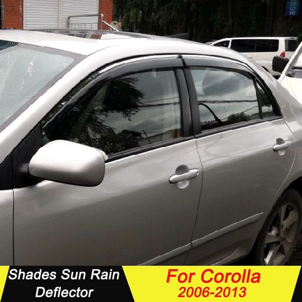 

for corolla 2006-2013 plastic window visor vent shades sun rain deflector guard for toyota corolla auto accessories 4pcs/set