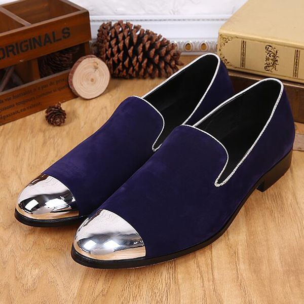 

new mens fashion genuine leather casual shoes men slip on loafers suede shoes man business leisure party, Black