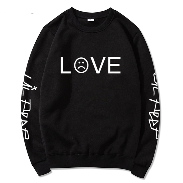 

men's hoodies & sweatshirts lil peep love lil.peep men hooded pullover sweatershirts male/women sudaderas cry baby streetwear hoodie, Black
