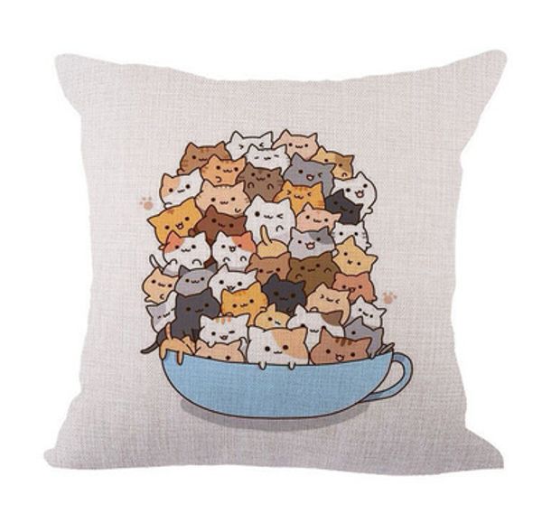 

мультфильм cat кофе шея тело наволочка белье постельной подушка обложка couch подушка сиденья подушка домашнее украшение подарки