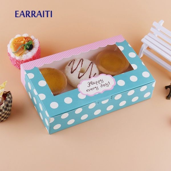 

500 шт подарочная коробка упаковка свадебный торт бумаги box cookie конфеты ручной работы кекс день рождения вечеринка с окном dot