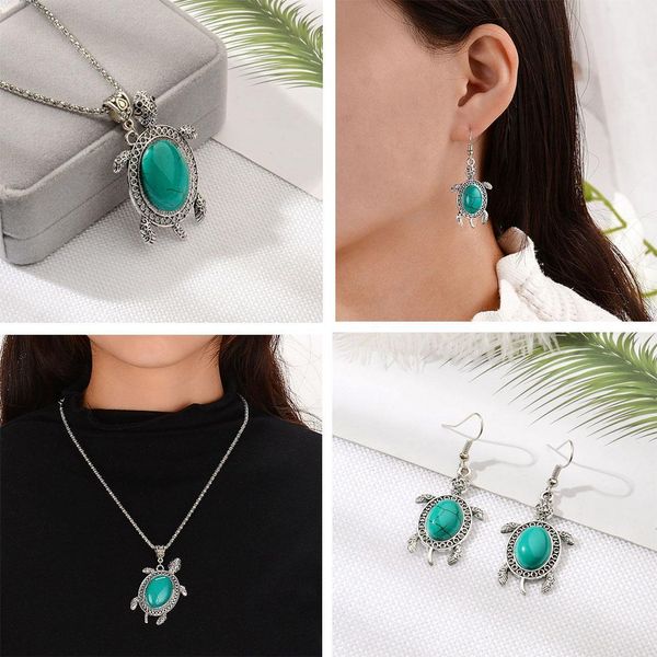 

women jewelry set bohemian artificial gem necklace earrings bracelet 3 pcs/set hook, lobster claw clasp 20.5cm, Silver