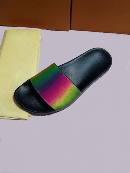 

mule slippers flat designer shoes luxury slippers summer flexible rubber outsole slide slippers couple sandal, Black