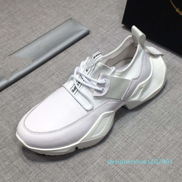 

luxury designer sneaker platform trainers suede calfskin shoes mens womens leisure shoes genuine leather fashion color d03, Black
