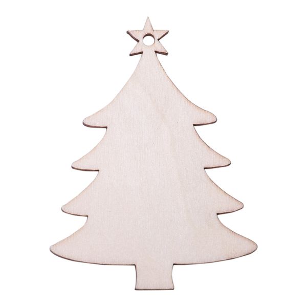 

10pcs christmas tree stars wood chips home ornaments small pendant