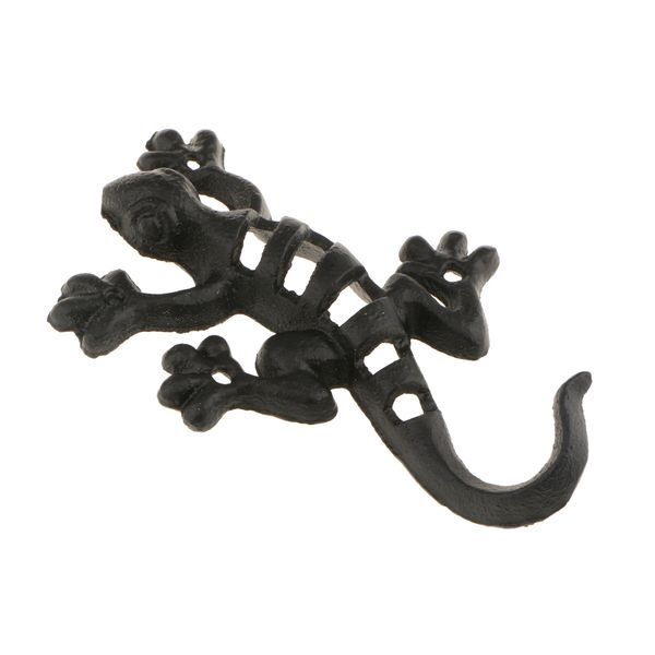 

iron animal gecko hook hanger rack holder wall mount home decor