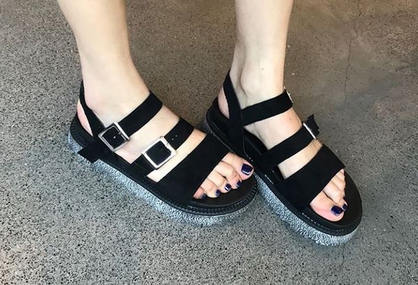 

buckle strap women sandals summer roman shoes for woman micro suded sandal with triple straps ladies gladiator foot-high shoes for lady ji26, Black