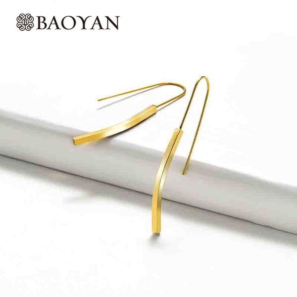 

baoyan vintage strip earrings women jewelry simple fashion gold/silver stainless steel earrings bohemian drop for women