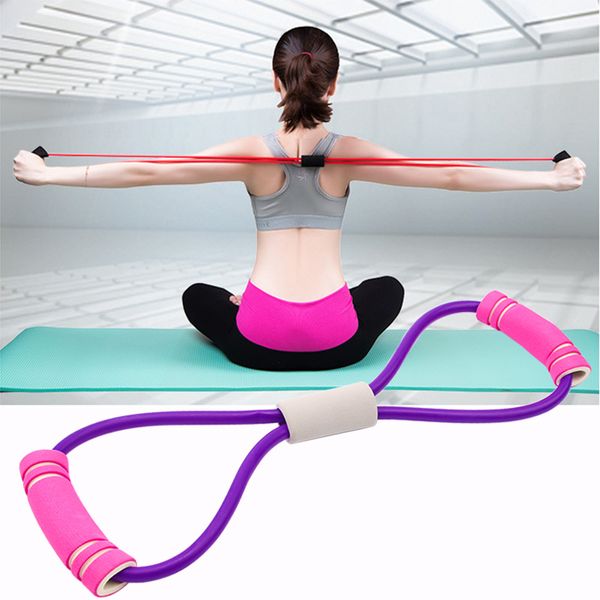 

8-word chest expander yoga elastic band women's household chest expansion men elastic string character pulling rope fitness equi