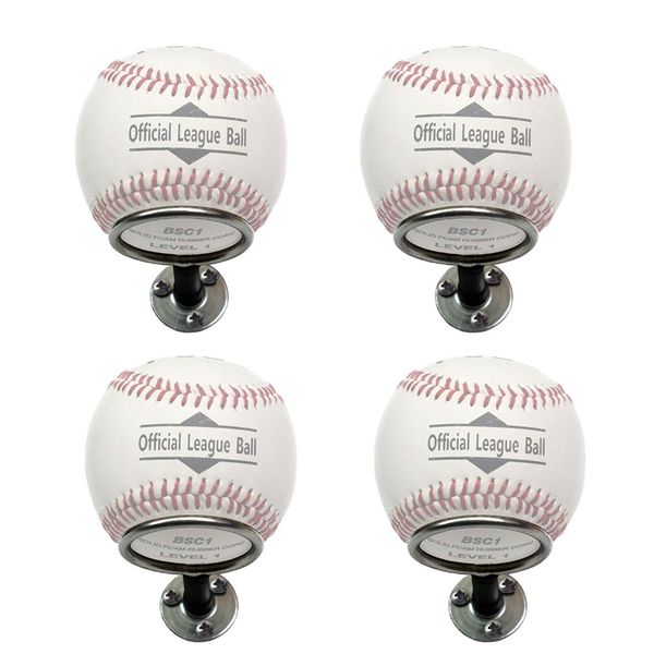 

baseball softball display memorabilia wall mount wall holder rack bracket for collectibles - 4/pk