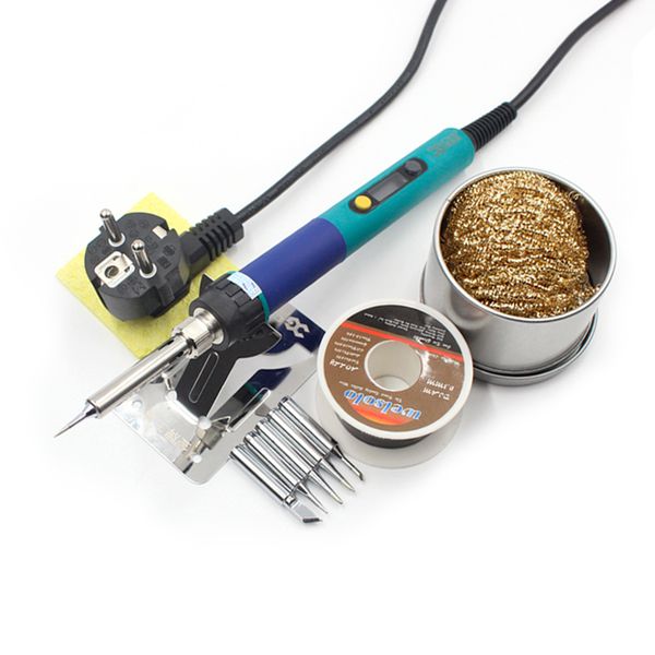 

cxg 936d electric soldering iron 110v 220v 60w eu us plug welding kits lcd adjustable temperature 900m tips a1326 heating core