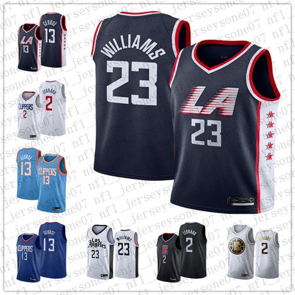 

men los angeles clippers 2 kawhi leonard 13 paul george 23 williams throwback basketball edition nba jersey, Black