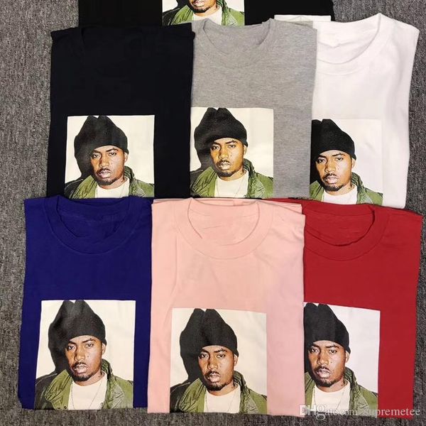 

fashion nasty nas t shirts hip hop skateboard o neck summer classic box logo t-shirts, White;black