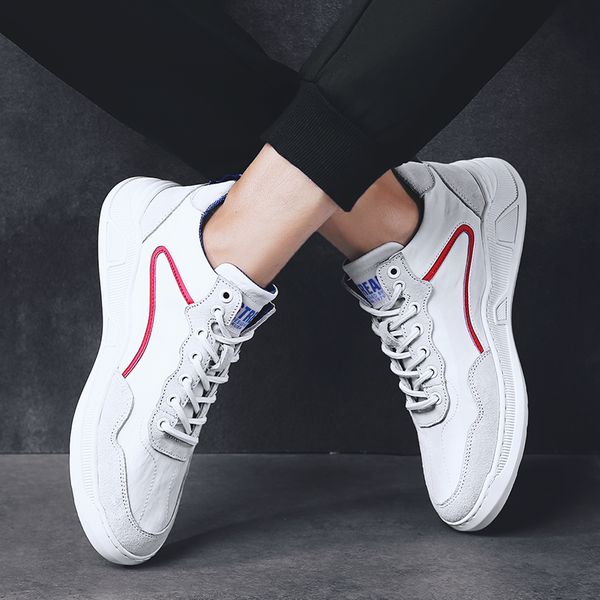 

aruonet casual men shoes luxury fashion men leather sneakers soft walking footwear male krasovki mans shoes men's leather, Black