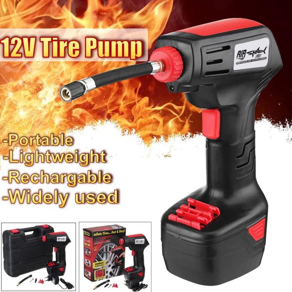 

12v automatic cordless tire inflator air compressor pump lcd digital portable tire inflator electric air pump compressor new