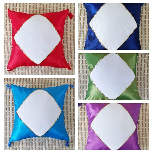 

diy sublimation pillow cover with tassel 40*40cm blank pillow case fashion heat press print sofa cushion cover home decoration dbc vt0394