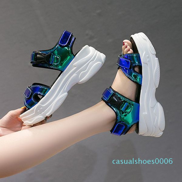 

summer woman sandals fashion ladies flat platform female hook loop shoes women wedges women comfortable beach shoes 2020 c06, Black