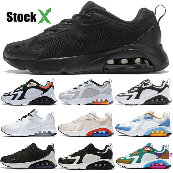 

новые 200 mens кроссовки тройной черный белый золотой кроссовки 200s мистик greent песок пустыни женская мода desinger тренеров высшего каче