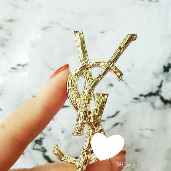 

discount new letters brooch 6.5*3.5cm women famous suit lapel jewelry accessories gift high quality, Gray