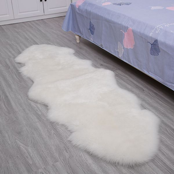 

rrownfur shaggy sheepskin area rugs for home living room bedside decoration floor mats plush fluffy modern washable wool carpet