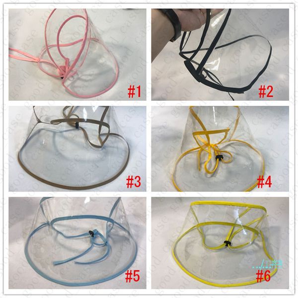 

new tpu face shield protective face mask anti-fog dustproof sunproof transparent bucket cap masks kids adults eye mouth cover dhl d42704, Yellow