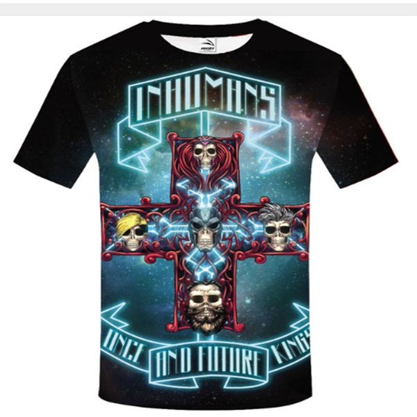 

2019 fashion 3d digital print man 3d print tee short sleeve high street summer size xxs- 5xl, White;black