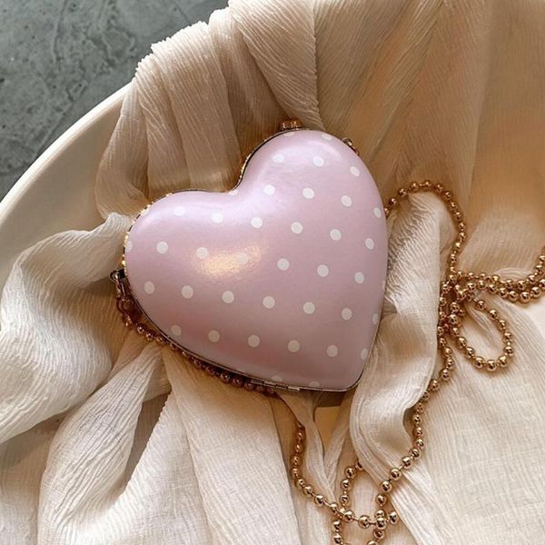 

sweet lady heart-shaped mini crossbody bag 2020 summer new high-quality pu leather women's handbag chain shoulder messenger bag