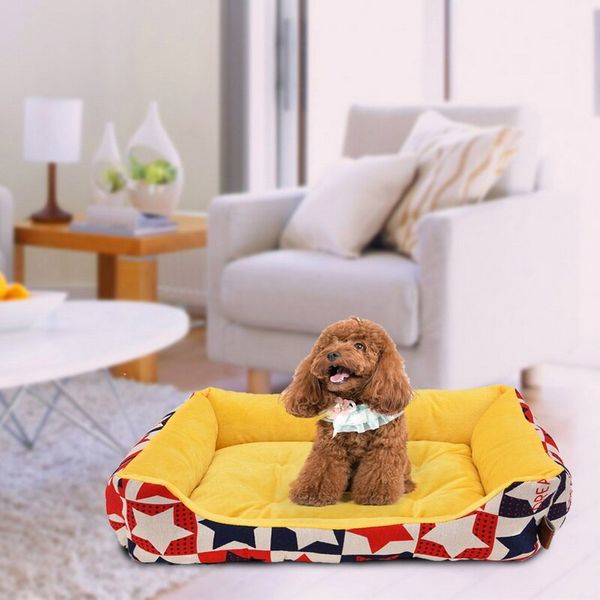 

hoomall dog bed mat kennel puppy soft cushion bed plush cozy nest for small medium dog house pad warm winter pet supplies