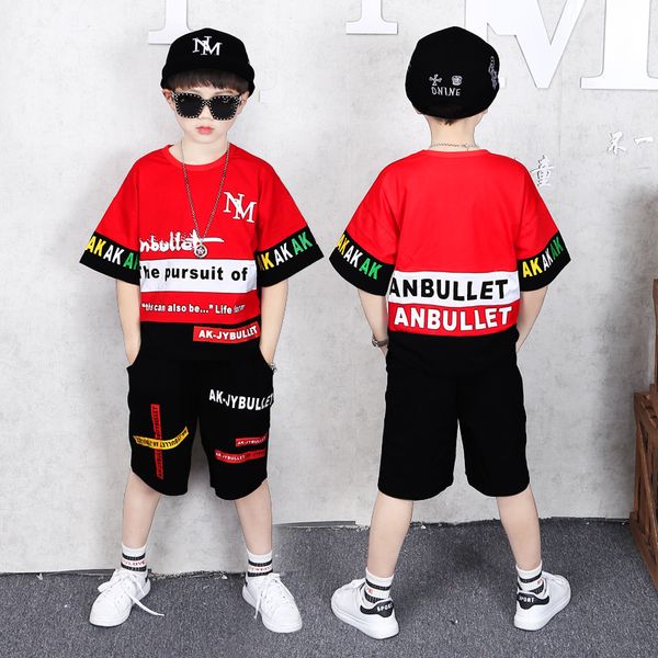 

kids clothes summer 2020 boys clothing set t shirt and shorts casual sport suits children clothes big boys tracksuit 3-14years, White