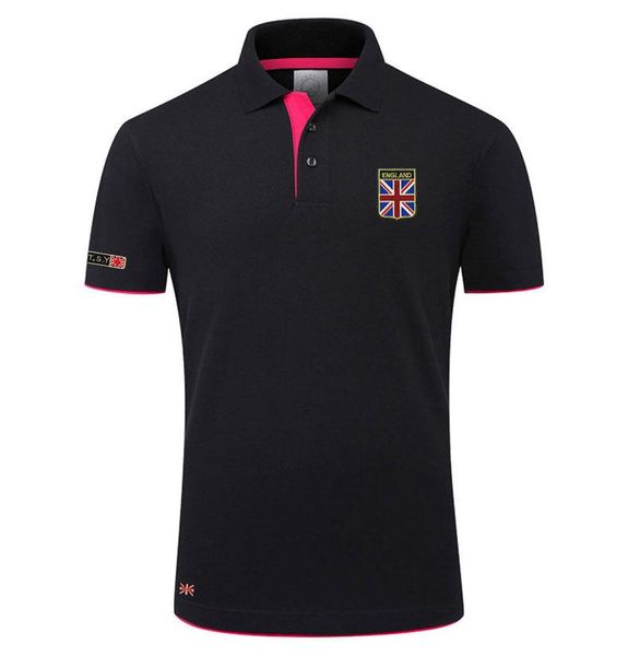 

2019 новая мода классический дизайнер поло рубашка союз флаг печати бренд лето поло мужская хлопок короткий рукав тройники спортивная одежда, White;black