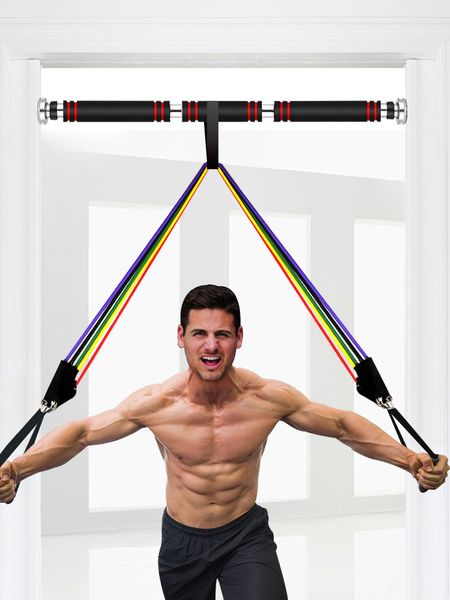 

b tension elastic string power household lanyard arm muscle leg fitness training men's resistance band hairband chest expansion