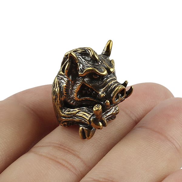 

wild boar knife beads brass pig beads umbrella rope pendant porcupine copper paracord bead