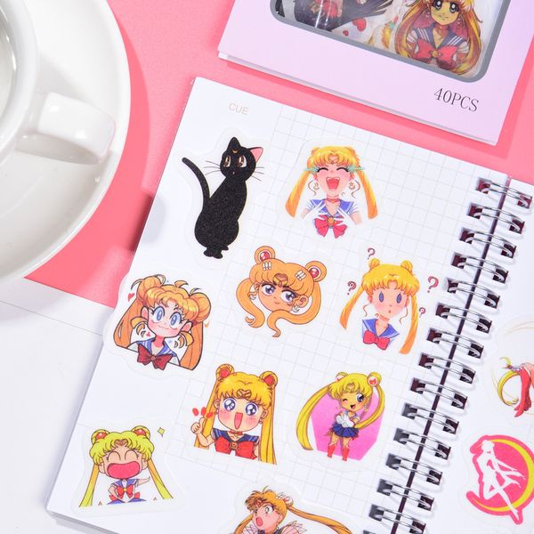 

40 pcs sailor moon наклейки девушки бумаги для ноутбука