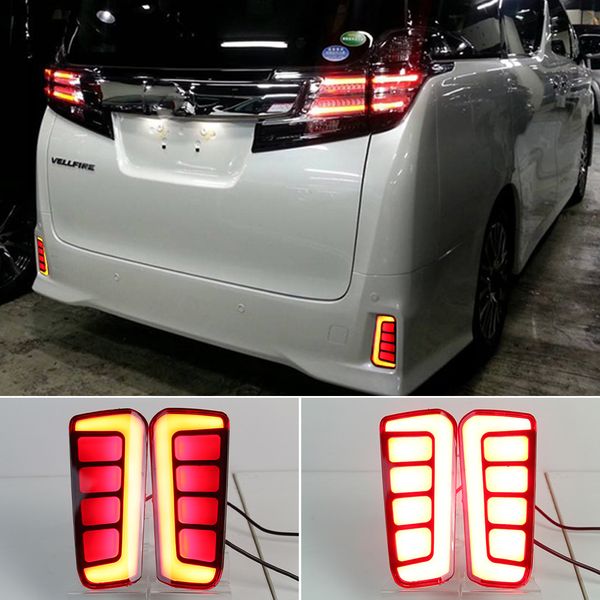 1 par refletor Alphard LED Lâmpada Traseira Lâmpada Bumper Light Light Light Signal Para Toyota Vellfire 2016 2017 2018 2019 2020