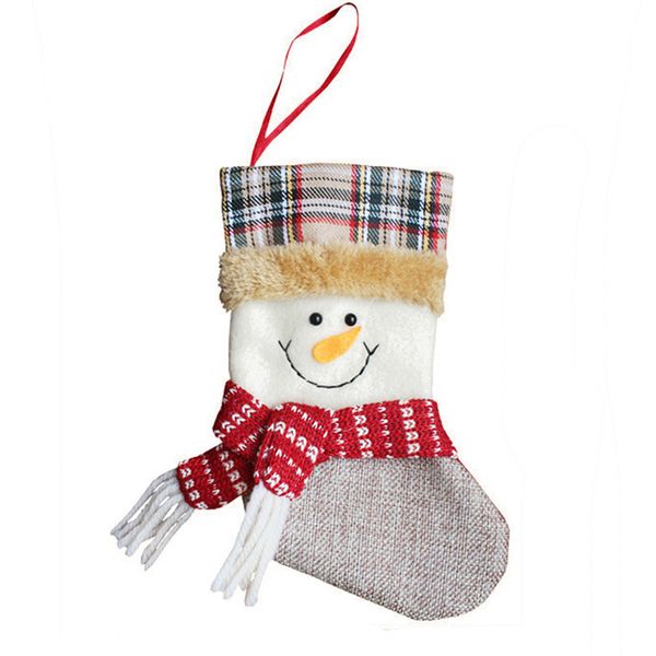 

christmas tree decoration christmas socks gift bag snowman hanging decoration for home mantel christmas(snowman) colorful