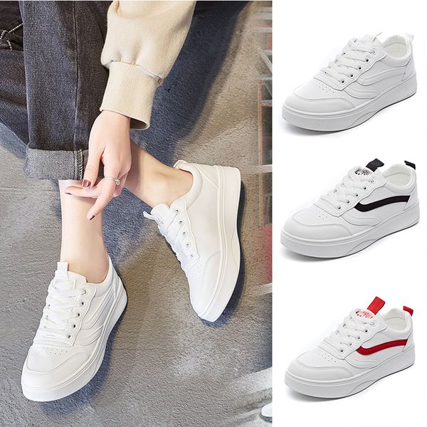 

2020 wholesale fashion women casual shoes flat jogging sneakers non brand triple white black size 35-40, White;red