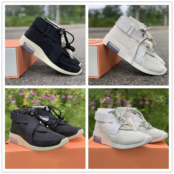 

2019 fear of god x mid moccasin basketball shoes black light bone designer flat mens women hook & loop trainers sneakers