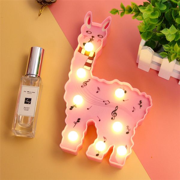 

llama 3d led night lights alpaca christmas battery bedroom desk table animal lamp home decor children new year halloween gift