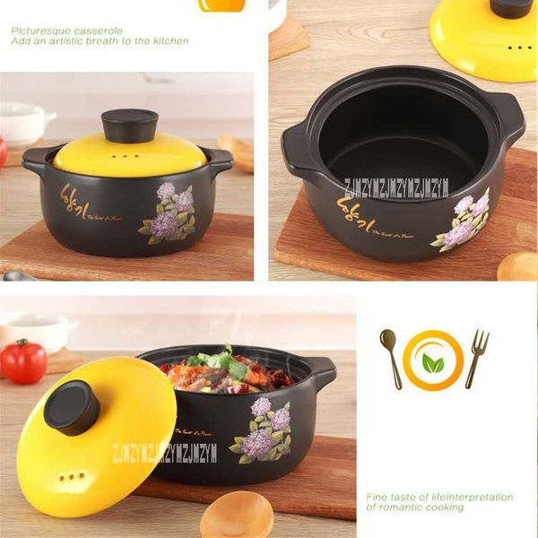 

new high temperature resistance ceramic casseroles stew soup casseroles fire stockpot,casseroles,3l/4l/6l optional