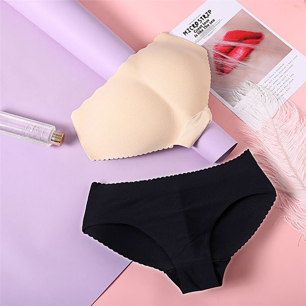 

донные sexy проложенные бесшовные трусики push up женское нижнее белье женское нижнее белье butt lift трусы hip enhancer shaper hot, Black;white