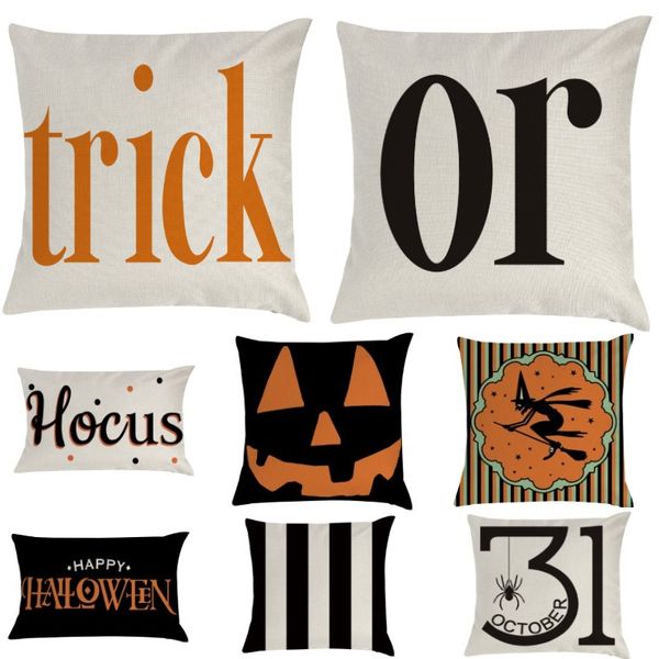 

new linen throw halloween trick pumpkin pillow case pillow cover for car sofa cushion pillowscase home decoration 13 styles fa2939