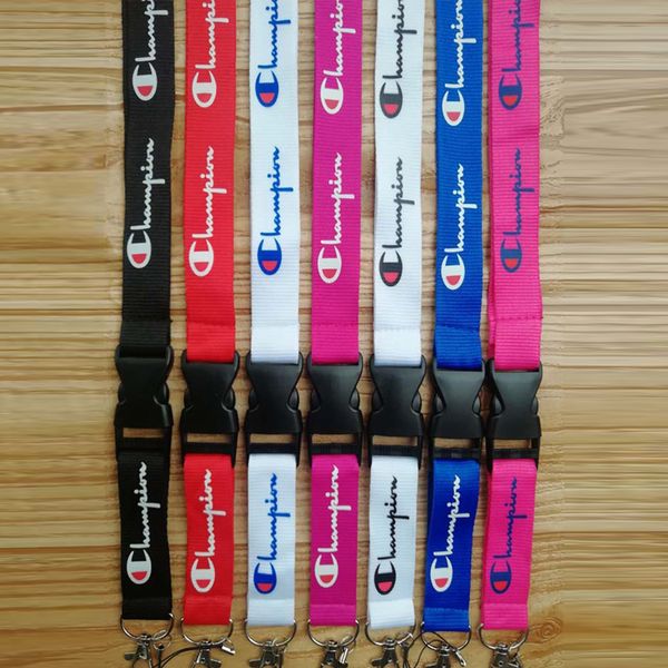 

7colors 10 pieces/lot champion letter mobile phone lanyard strap sports phone lanyard camera id card neck key chains straps wholesale tjy780, Red;brown