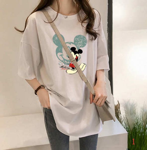 

2020 new fashion womens designer t-shirts summer loose breathable plus size womens cloths carton mouse print cloths ph+zy20042403, White